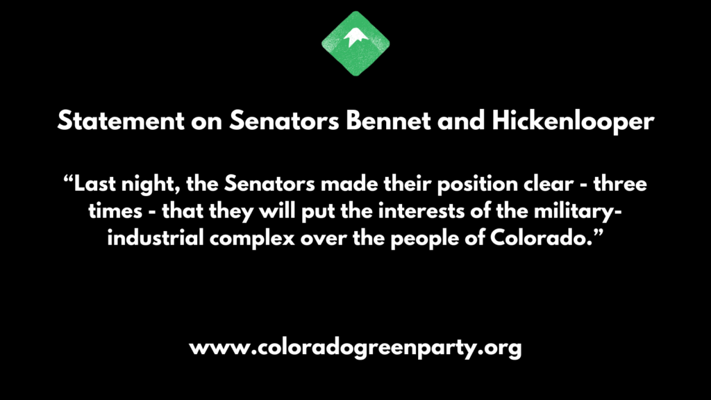 Statement on Senators Bennet and Hickenlooper